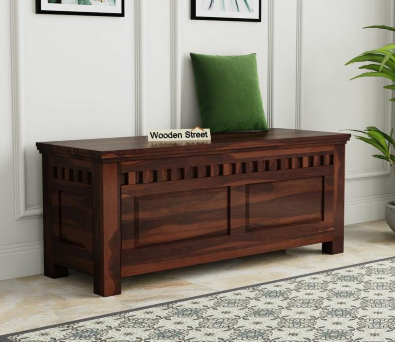 Adolph Trunk Box (Walnut Finish) Bedroom Storage