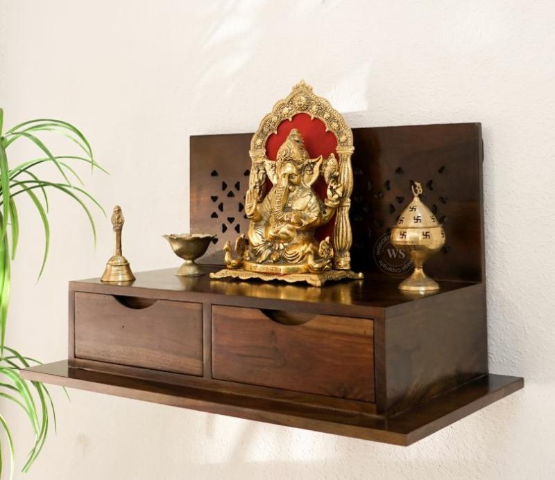 Advaith Home Temple (Walnut Finish) Home Temples