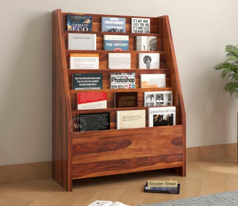 Alder Magazine Rack (Honey Finish) Living Storage