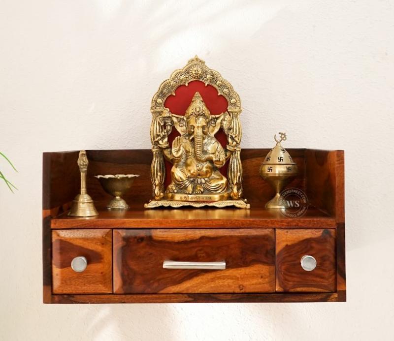 Ananta Home Temple (Honey Finish) Home Temples