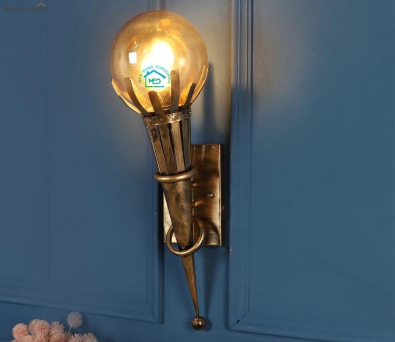 Antique Cone Shaped Gold Iron Wall Lights Bedroom Lights