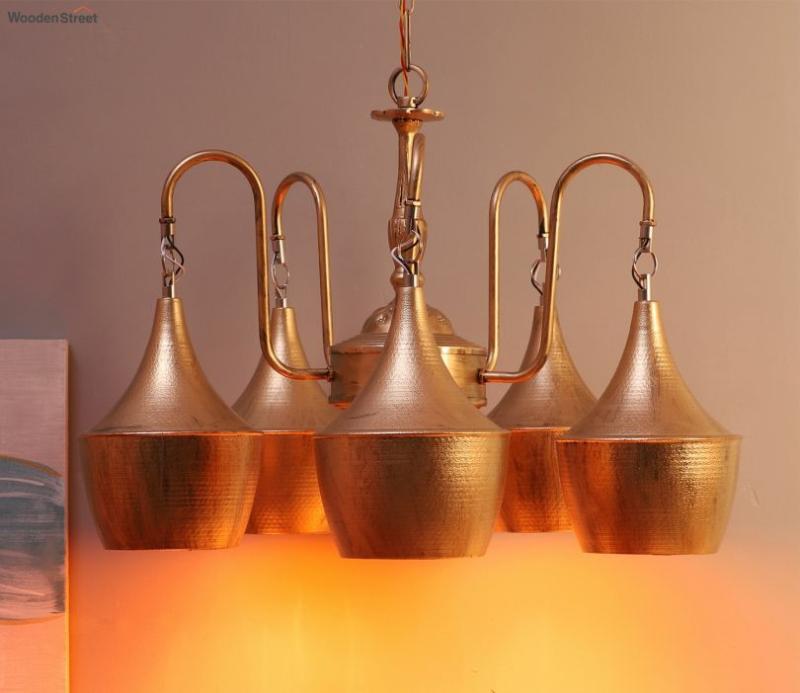 Antique Copper Tulip Chandelier Ceiling Lights