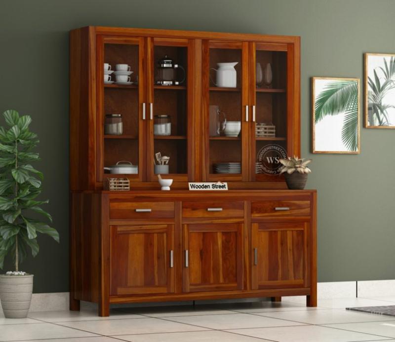 Bago Kitchen Cabinet (Honey Finish) Crockery Unit