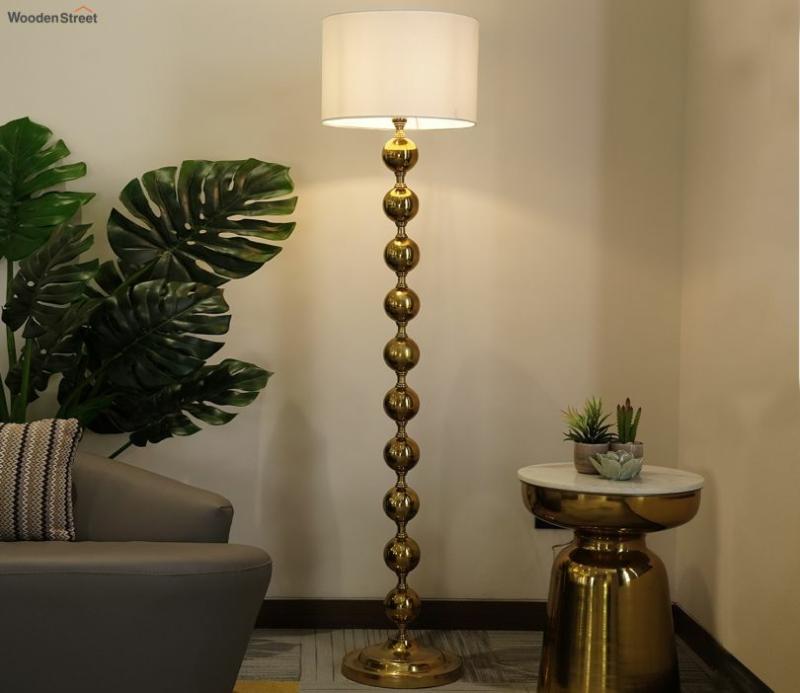 Beads Stacked Ball Gold Electroplated Ss Floor Lamp Bedroom Lights