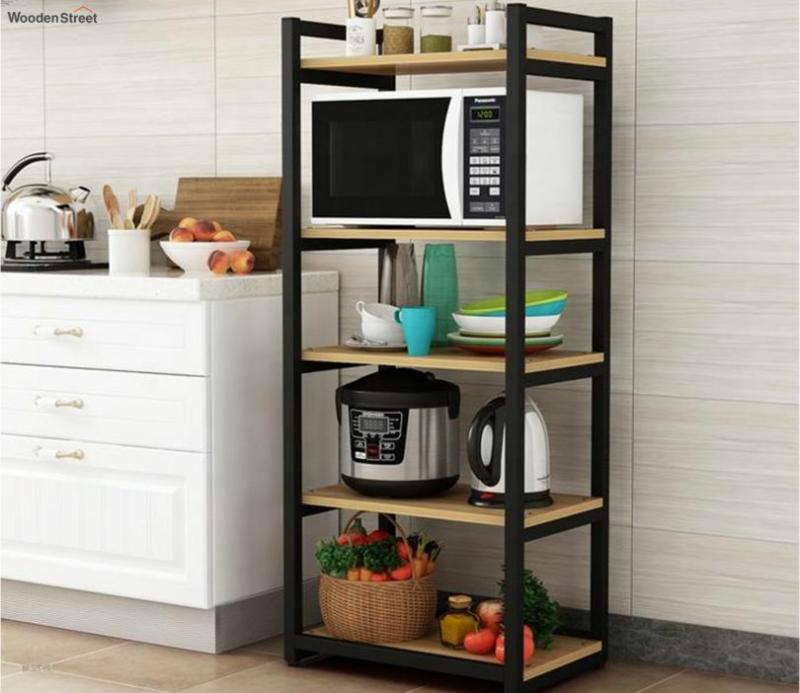 Beige 5 Tier Multilayer Microwave Stand Kitchen Storage