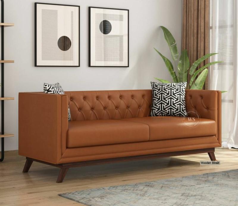 Berlin 3 Seater Sofa (Leatherette, Ginger Bread) Office Furniture