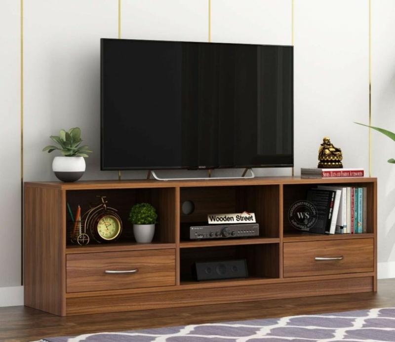 Blocks Tv Unit (Exotic Teak Finish) Living Storage