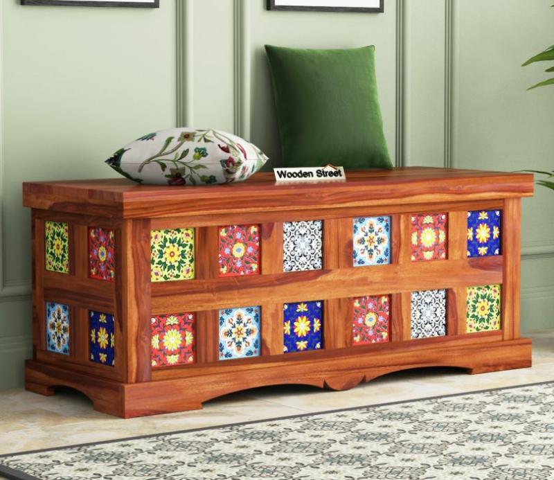 Boho Trunk Box (Honey Finish) Bedroom Storage