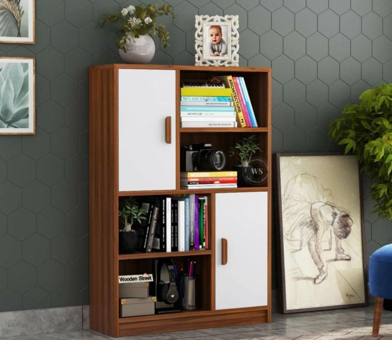 Calde Book Shelf With Storage (Exotic Teak Finish) Bookshelves