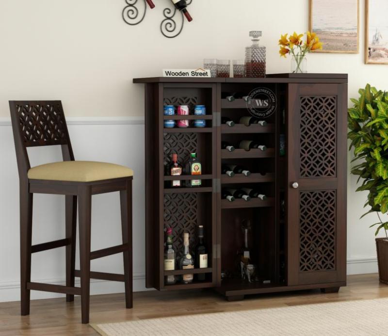 Cambrey Bar Cabinet (Walnut Finish) Bar Cabinets