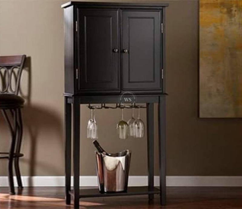 Celise Bar Cabinet (Black Finish) Bar Cabinets