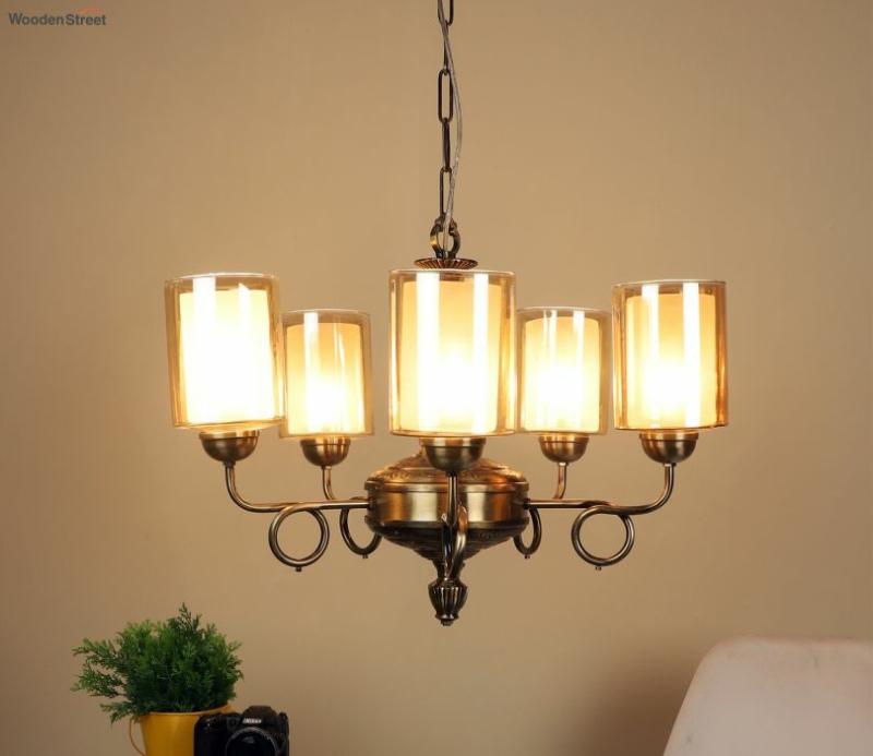 Collective Antique Brass Aluminium Chandeliers Lights Without Bulb Ceiling Lights