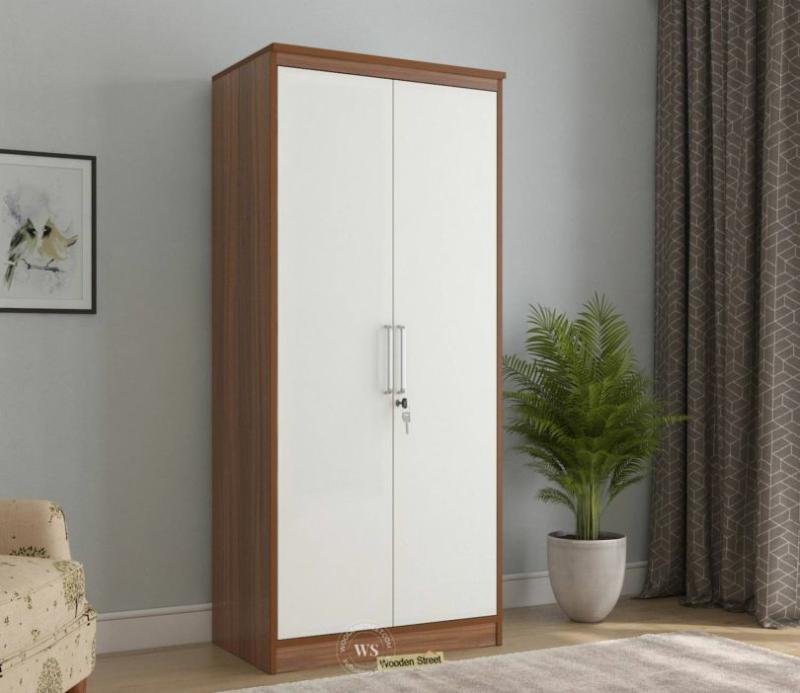 Denver Engineered Wood Two Door Wardrobe (Exotic Teak Finish) Bedroom Storage