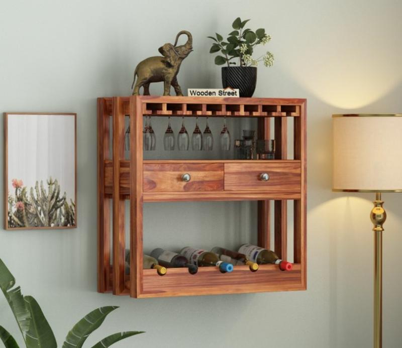 Ferris Wine Rack (Honey Finish) Bar Furniture