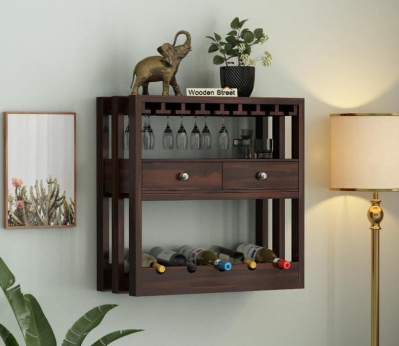 Ferris Wine Rack (Walnut Finish) Bar Furniture