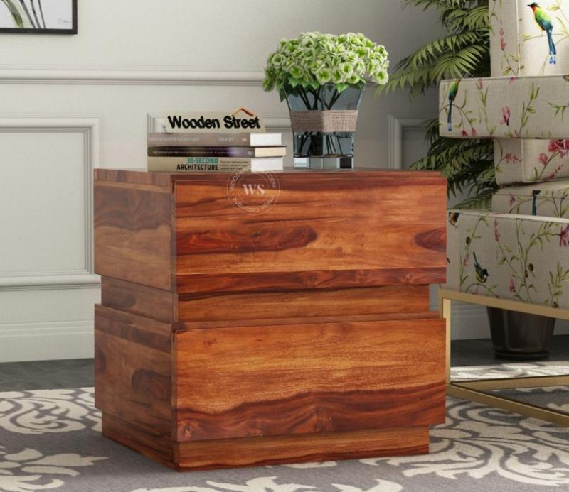 Florian Bedside Table (Honey Finish) Bedroom Storage