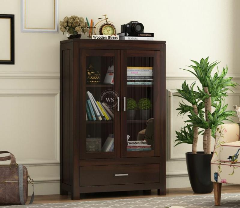 Heimo Bookshelf (Walnut Finish) Bedroom Storage