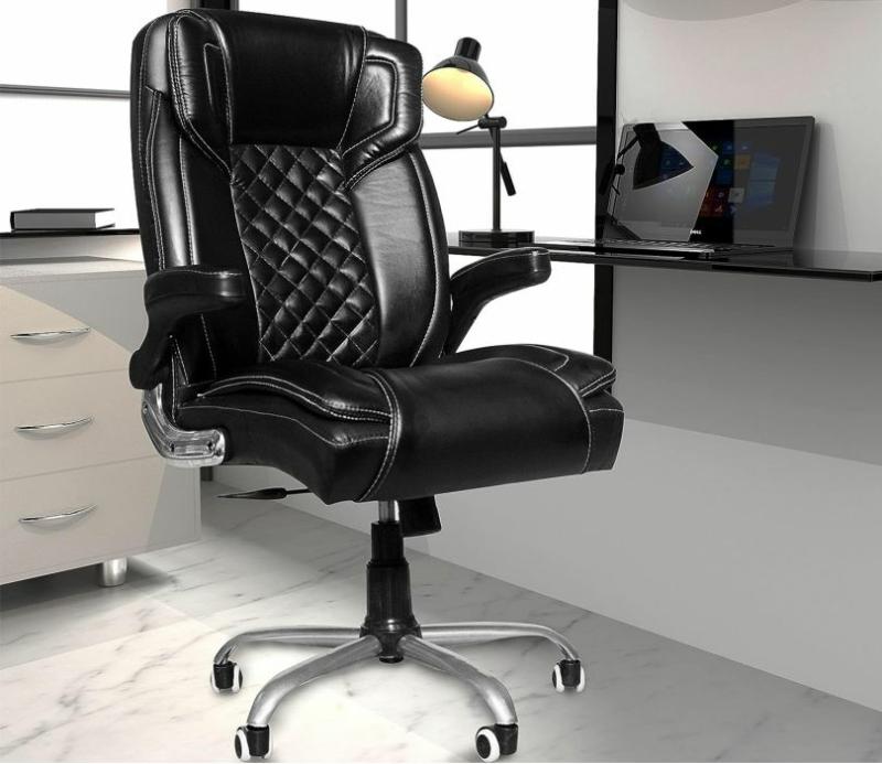 Honey Touch Titan High Back Leatherette Office Chair With Adjustable Armrest (Black) Computer Chairs