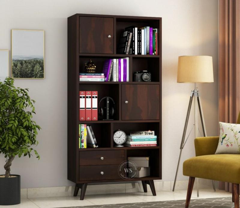 Javier Book Shelves (Walnut Finish) Office Cabinets