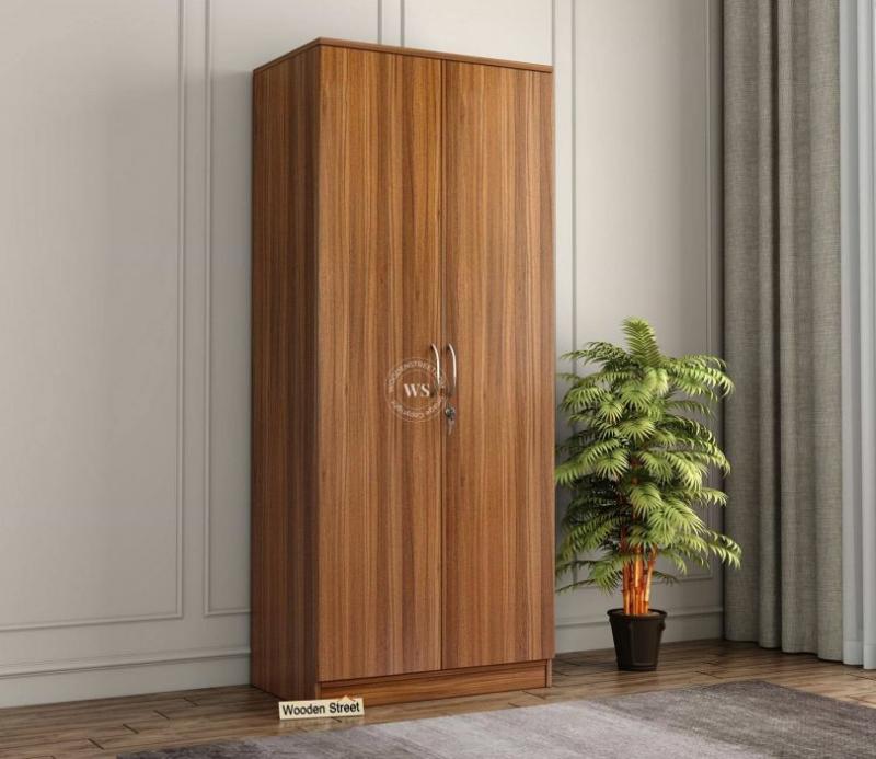 Johar 2 Door Wardrobe (Exotic Teak Finish) Bedroom Storage