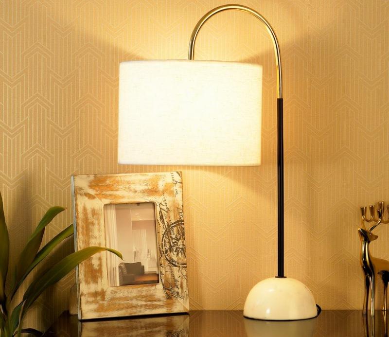 Kidonge White Marble Dual Tone Study Lamp Lamps