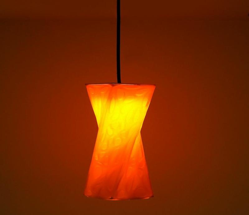 Light Gold Twisted Eco-Friendly Processed Plant Starch Based Square Pendant Lamp Ceiling Lights