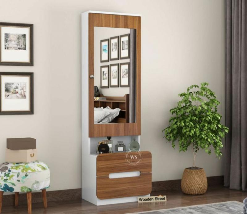 Lorraine Dressing Table With Storage And Drawers (Exotic Teak Finish) Bedroom Storage