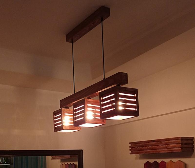 Lyon Beige And Brown Wooden Series Hanging Light Kitchen Lights