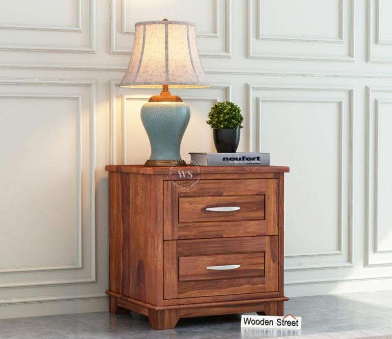 Madison Bedside Table (Honey Finish) Bedroom Storage