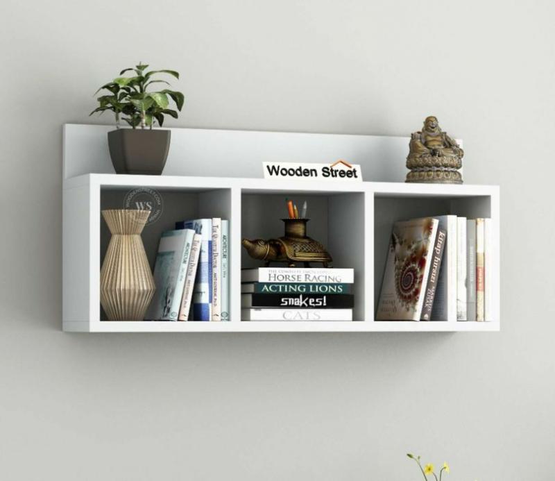 Mark Wall Shelf (Frosty White Finish) Living Storage