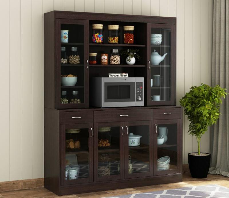 Marty Kitchen Cabinet (Flowery Wenge Finish) Hutch Cabinets