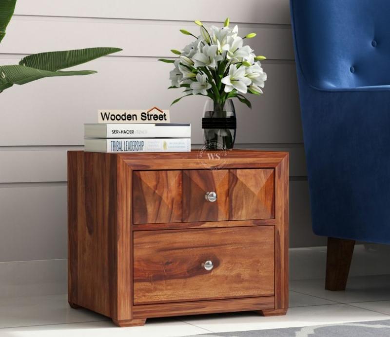 Morse Bedside Table (Honey Finish) Bedroom Storage