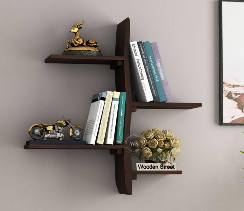 Natura Wall Shelf (Walnut Finish) Living Storage