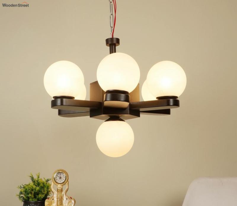 Northern Brown Wood Chandeliers Lights Without Bulb Ceiling Lights