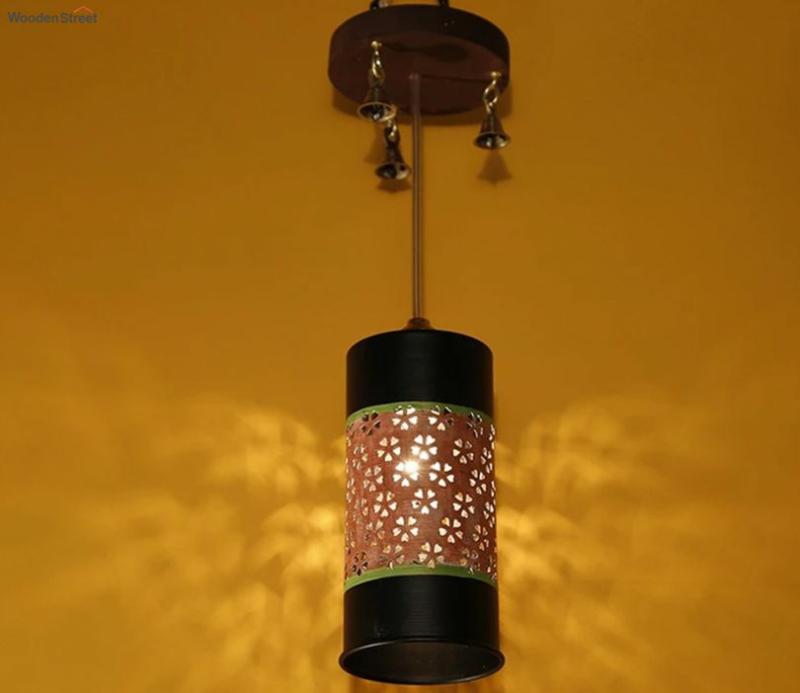 Orange Colour Cylindrical Shape Metal Pendant Lamp Ceiling Lights