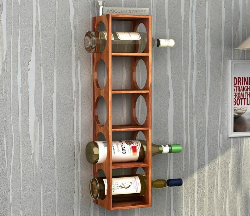 Osborn Wine Rack (Teak Finish) Bar Furniture