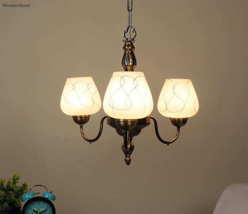 Peculiar Antique Brass Aluminium Chandeliers Lights Without Bulb Lamps & Lighting