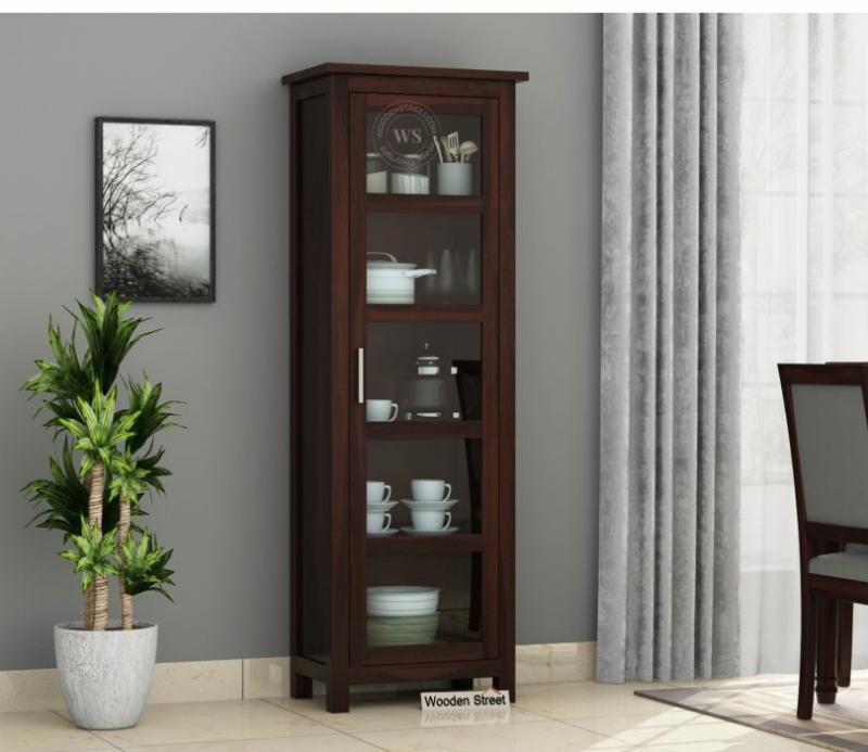 Prima Kitchen Cabinet (Walnut Finish) Crockery Unit