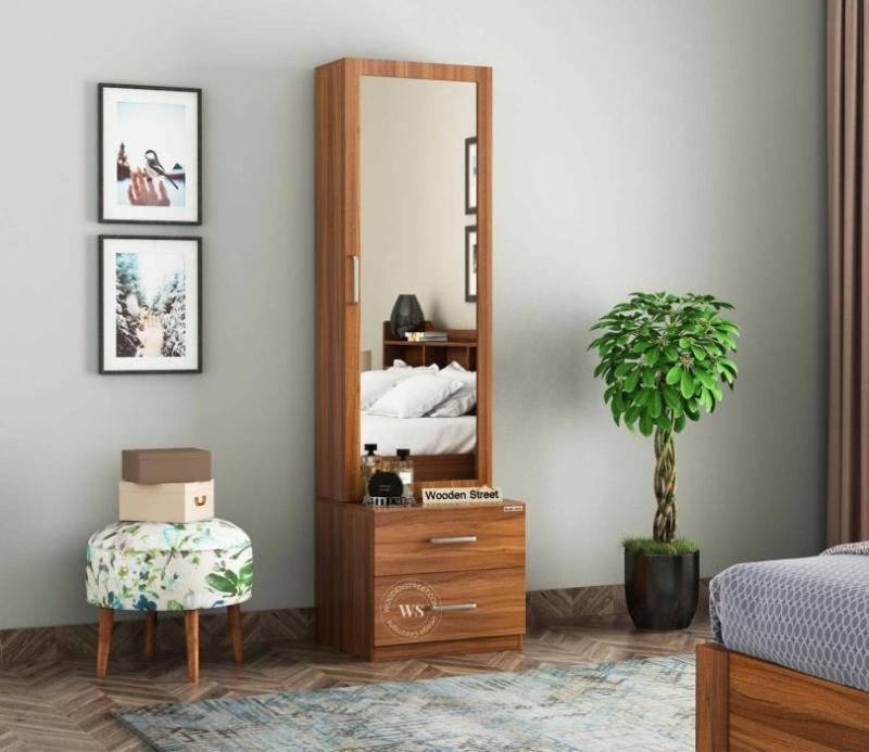 Remy Dressing Table With Storage (Exotic Teak Finish) Bedroom Storage