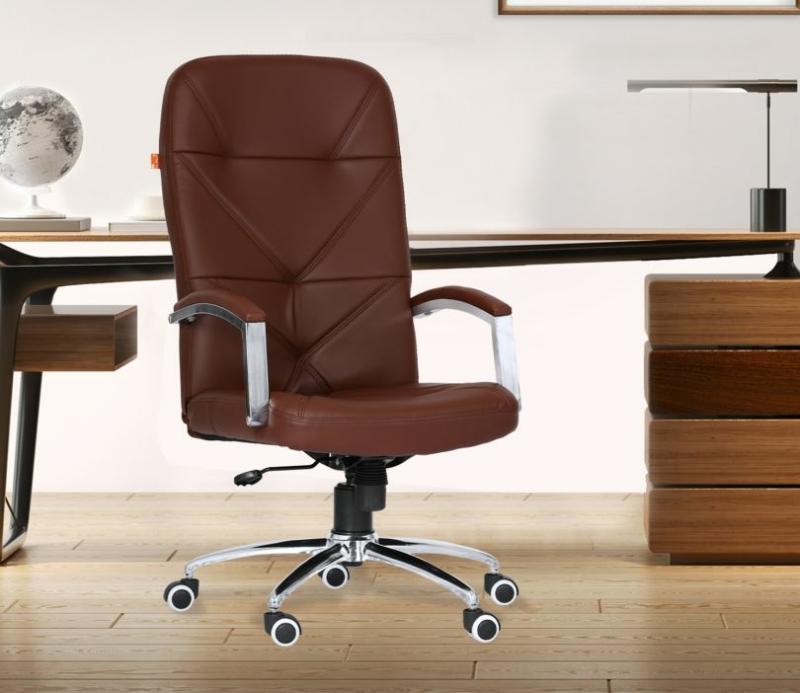 Sutton High Back Leatherette Revolving Ergonomic Executive Office Chair (Brown) Director Chairs