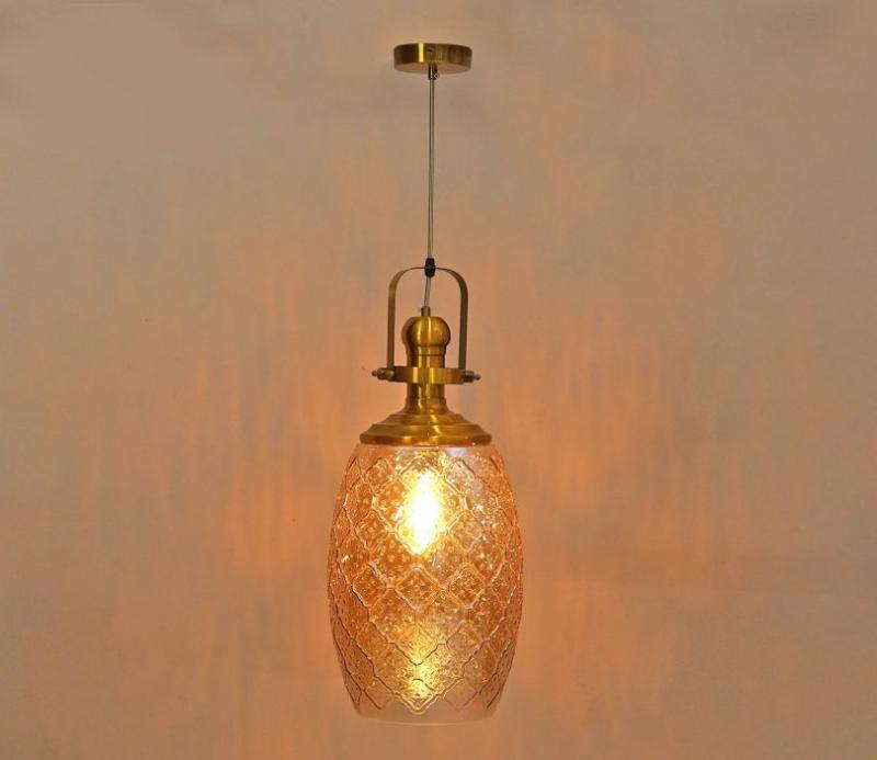 Sylvia Glass Lampshade Hanging Lights (Amber) Ceiling Lights