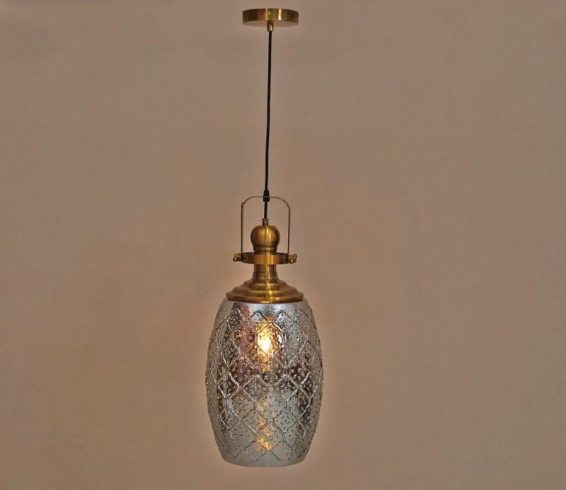 Sylvia Glass Lampshade Hanging Lights (Smokey Grey) Ceiling Lights