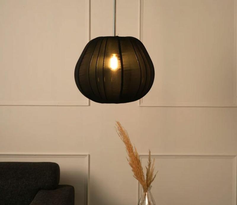 Tristan Chiffon Lampshade Pendant Lamp (Black) Ceiling Lights