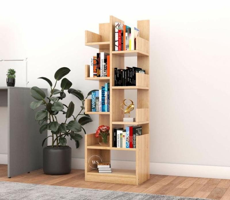 Vespera Engineered Wood Ladder Bookshelf (Classic Oak Finish) Bookshelves