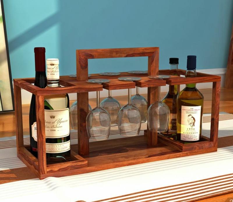 Villegas Bar Cabinet (Honey Finish) Bar Furniture