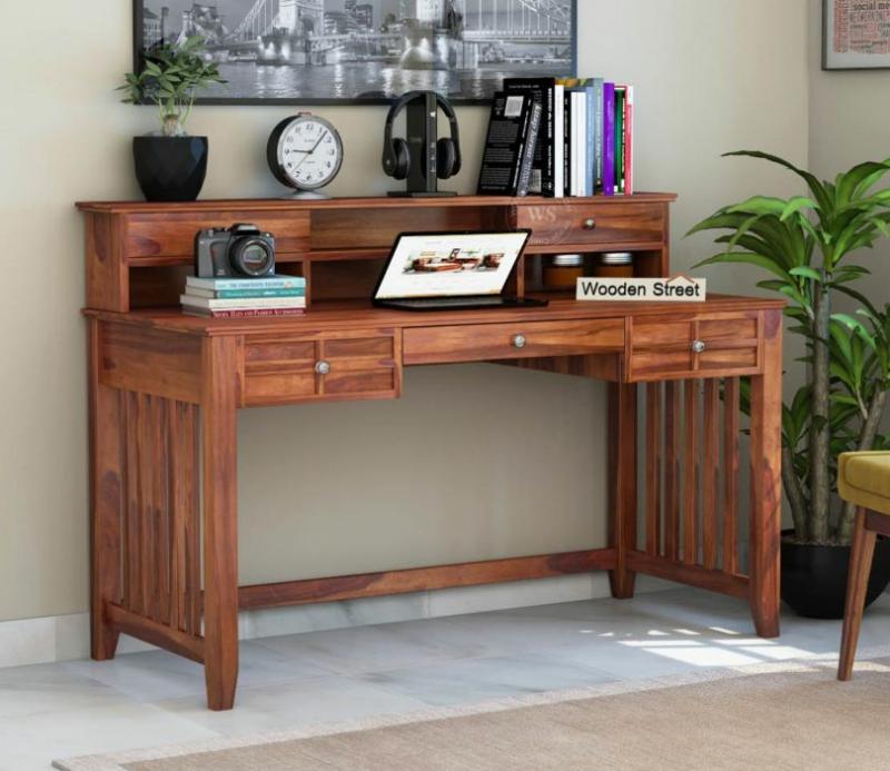 Wallace Computer Table With Drawers (Honey Finish) Computer Tables