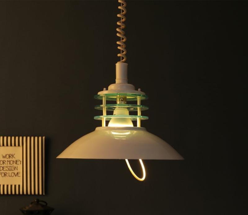 White Metal Hanging Light Without Bulb Ceiling Lights