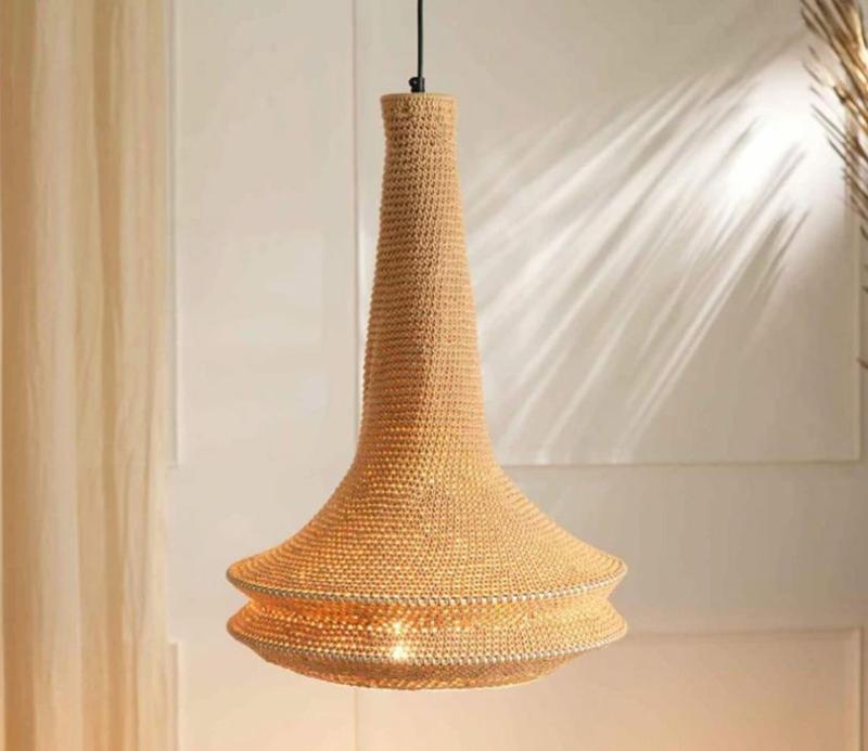 Whitney Cotton Crochet Pendant Lamp (Beige) Ceiling Lights