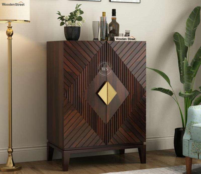 Winslow Bar Cabinet (Walnut Finish) Bar Cabinets