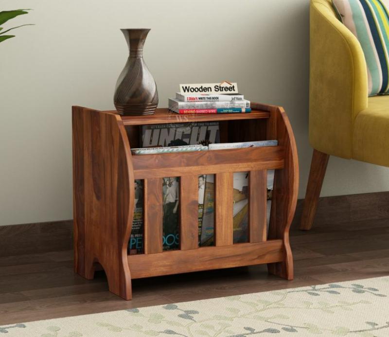 Xavier Magazine Rack (Honey Finish) Living Storage